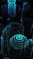 Digital Cyber City animation dynamic background video