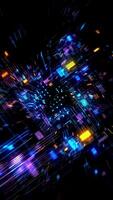 Futuristic HUD tunnel seamless VJ loop 3D render background video