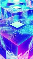Futuristic Chipboard And Cpu 3D background video