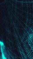 Quantum Field Collision in blue glow particle field computer generated abstract motion background video