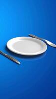 empty plate with fork and knife background video