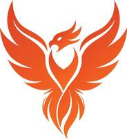 Phoenix, ablaze in hues of fiery orange and red vector