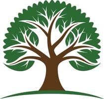 Vibrant tree, its lush green canopy and sturdy trunk symbolizing life, growth vector