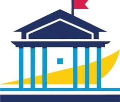 Geometric Icon of a Public Building logo mascot design vector