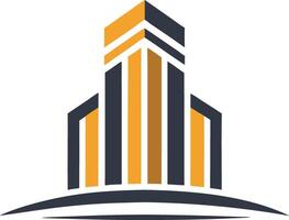 Modern Architectural Icon A sleek, minimalist illustration of a modern skyscraper, symbolizing growth and innovation vector