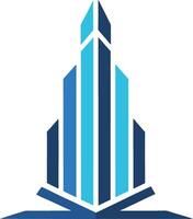 Skyscraper, boasting clean lines, a geometric design, and a bold color palette. vector