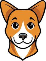 Corgi's smiling face logo mascot design vector