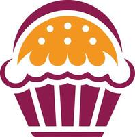 Cupcake logo, with bright colors and smooth lines, perfectly capturing the essence of sweetness and delight vector