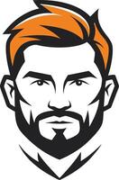 Confident person with bold features. Emphasizing the graphic lines and impactful silhouette. vector