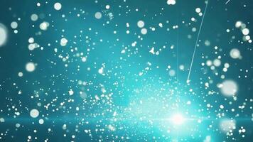 Abstract sparkling particles dispersed in a cosmic blue space Each particle emits a faint glow video