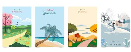 spring summer autumn and winter background vector