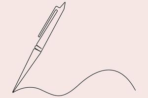 Handcrafted continuous pen sketch art vector
