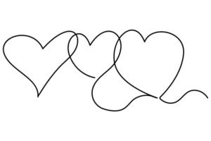Minimalist heart outline drawing in one line vector
