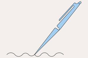 Stylish pen one line drawing concept vector