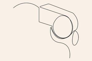 Single-line whistle drawing for digital use vector