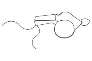 Minimal continuous stroke whistle drawing vector