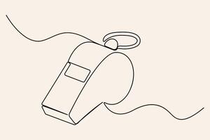 Flawless whistle outline in single-line sketch vector
