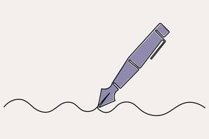 Minimal continuous pen one line art vector