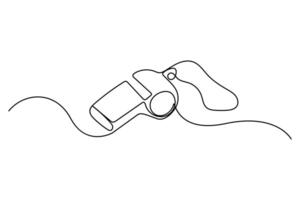 Elegant one-line whistle outline sketch vector
