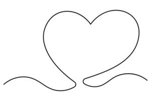 Minimal continuous stroke heart illustration for logos and decor vector