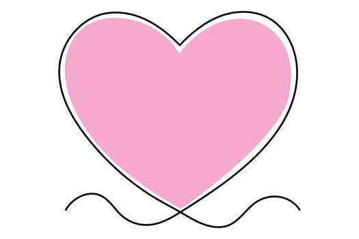 Trendy continuous line heart symbol for branding and design vector