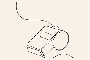 Continuous line art of a whistle vector