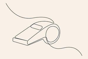 Simple one-line whistle outline design vector