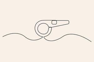 Whistle in continuous one-line drawing style vector