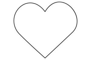 Hand drawn single line heart outline symbol for creative projects vector
