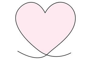 Classic one stroke heart outline drawing for elegant compositions vector