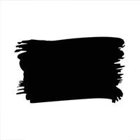 Abstract Black Brushstroke Rectangular Icon - Minimalist Art Design vector