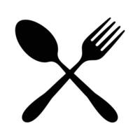 Crossed Spoon and Fork design vector