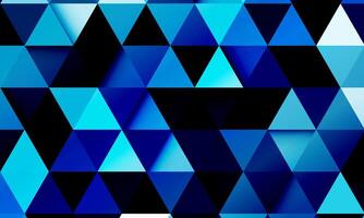 Abstract blue triangular mosaic pattern. Abstract geometric polygonal background. Blue light triangles. vector