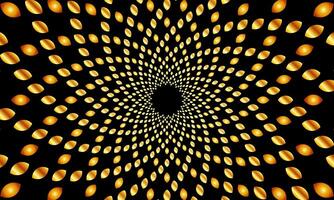 Abstract spiral Shape spinning vortex style flower background. Gold leaves pattern. luxury pattern art. vector