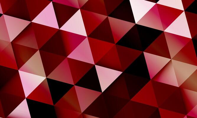Abstract red triangular mosaic pattern. Abstract geometric polygonal background. Classical triangle grid.