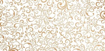 pattern with floral swirls in the style of baroque golden colors isolated white background for wallpaper the bedroom, patterned fills, webs pages, surface textures, books covers, fabric print vector