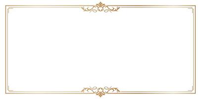 golden picture frame isolated on a white backgrounds Elegant Gold Frame with Floral Accents with ornate border for Empty page decoration, picture frames, invitations and greeting card template framing vector