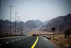 A highway with a sign on it photo