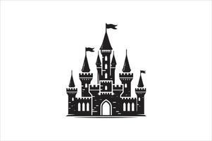 Simple Medieval Castle Silhouette for Graphic Design vector