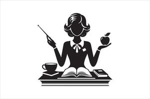 Art of a Female Teacher in Professional Attire vector