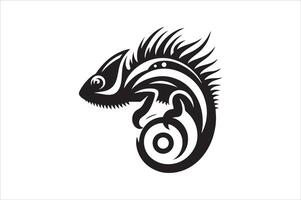 Modern Chameleon Silhouette for Icon and Branding vector