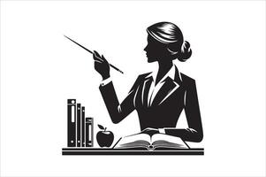 Teaching Symbol Female Instructor Silhouette vector