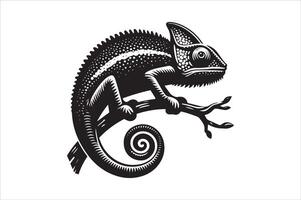 Chameleon Logo with Bold and Simple Shapes vector