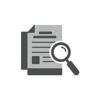 A magnifying glass is holding a document vector
