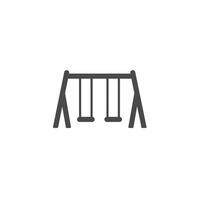 A solid icon of swing set on a white background vector