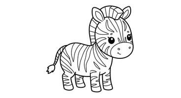 Coloring Page of a Chibi Zebra vector