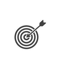 An arrow in the center of a target icon vector