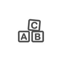 A solid icon of Alphabet blocks vector