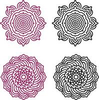 Set of mandala design like fingerprint mandala vector