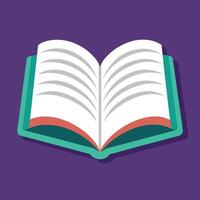 Open book illustration in colourful background. vector